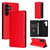 Samsung Galaxy S25 FE 5G Cubic Grid Texture Flip Leather Phone Case - Red