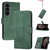Samsung Galaxy S25 FE 5G Cubic Skin Feel Flip Leather Phone Case - Green