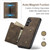 Samsung Galaxy S25 FE 5G DG.MING M1 Series 3-Fold Multi Card Wallet + Magnetic Phone Case - Coffee
