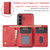 Samsung Galaxy S25 FE 5G DG.MING M1 Series 3-Fold Multi Card Wallet + Magnetic Phone Case - Red