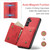Samsung Galaxy S25 FE 5G DG.MING M1 Series 3-Fold Multi Card Wallet + Magnetic Phone Case - Red