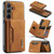 Samsung Galaxy S25 FE 5G DG.MING M2 Series 3-Fold Multi Card Bag + Magnetic Phone Case - Brown