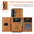 Samsung Galaxy S25 FE 5G DG.MING M2 Series 3-Fold Multi Card Bag + Magnetic Phone Case - Brown