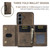 Samsung Galaxy S25 FE 5G DG.MING M2 Series 3-Fold Multi Card Bag + Magnetic Phone Case - Coffee