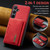 Samsung Galaxy S25 FE 5G DG.MING M2 Series 3-Fold Multi Card Bag + Magnetic Phone Case - Red
