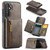 Samsung Galaxy S25 FE 5G DG.MING M5 Series Zip RFID Multi Card Detachable Leather Phone Case - Coffee