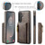 Samsung Galaxy S25 FE 5G DG.MING M5 Series Zip RFID Multi Card Detachable Leather Phone Case - Coffee