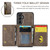 Samsung Galaxy S25 FE 5G DG.MING M5 Series Zip RFID Multi Card Detachable Leather Phone Case - Coffee