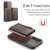Samsung Galaxy S25 FE 5G DG.MING M5 Series Zip RFID Multi Card Detachable Leather Phone Case - Coffee