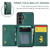 Samsung Galaxy S25 FE 5G DG.MING M5 Series Zip RFID Multi Card Detachable Leather Phone Case - Green