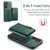 Samsung Galaxy S25 FE 5G DG.MING M5 Series Zip RFID Multi Card Detachable Leather Phone Case - Green