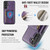 Samsung Galaxy S25 FE 5G DG.MING M5 Series Zip RFID Multi Card Detachable Leather Phone Case - Purple