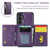 Samsung Galaxy S25 FE 5G DG.MING M5 Series Zip RFID Multi Card Detachable Leather Phone Case - Purple