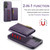 Samsung Galaxy S25 FE 5G DG.MING M5 Series Zip RFID Multi Card Detachable Leather Phone Case - Purple