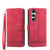 Samsung Galaxy S25 FE 5G Dierfeng Dream Line TPU Hybrid PU Leather Phone Case - Red