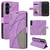 Samsung Galaxy S25 FE 5G Dual-color Splicing Flip Leather Phone Case - Purple