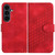 Samsung Galaxy S25 FE 5G Elephant Head Embossed Phone Leather Case with Lanyard - Red