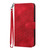 Samsung Galaxy S25 FE 5G Elephant Head Embossed Phone Leather Case with Lanyard - Red