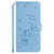 Samsung Galaxy S25 FE 5G Embossed Kitten Phone Leather Case with Lanyard - Blue