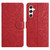 Samsung Galaxy S25 FE 5G Floral Embossed Pattern Leather Phone Case - Red