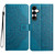 Samsung Galaxy S25 FE 5G Flower Embossed Leather Phone Case - Blue