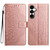 Samsung Galaxy S25 FE 5G Flower Embossed Leather Phone Case - Rose Gold