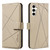 Samsung Galaxy S25 FE 5G Geometric Pattern RFID Leather Phone Case - Beige
