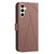 Samsung Galaxy S25 FE 5G Geometric Pattern RFID Leather Phone Case - Brown