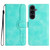 Samsung Galaxy S25 FE 5G Heart Pattern Skin Feel Leather Phone Case - Light Blue