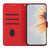 Samsung Galaxy S25 FE 5G Heart Pattern Skin Feel Leather Phone Case - Red