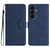 Samsung Galaxy S25 FE 5G Heart Pattern Skin Feel Leather Phone Case - Royal Blue