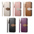 Samsung Galaxy S25 FE 5G Leaf Buckle Zipper Wallet Leather Phone Case with Strap - Purple