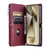 Samsung Galaxy S25 FE 5G Leather Stitching Multi-card Slot Zipper Phone Case - Wine Red