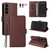Samsung Galaxy S25 FE 5G Litchi Texture RFID Blocking 3-Card Wallet Leather Phone Case - Brown
