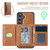 Samsung Galaxy S25 FE 5G MAGKING K4 Series MagSafe RFID Tri-fold Card Bag Detachable Phone Case - Brown