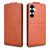 Samsung Galaxy S25 FE 5G Magnetic Vertical Flip Leather Phone Case with Buckle - Brown
