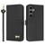 Samsung Galaxy S25 FE 5G Metal Bow Leather Phone Case with Hand Strap - Black
