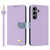 Samsung Galaxy S25 FE 5G Metal Bow Leather Phone Case with Hand Strap - Purple