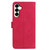 Samsung Galaxy S25 FE 5G Moonlit Butterfly Dance Pattern Embossed Leather Phone Case - Rose Red