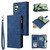 Samsung Galaxy S25 FE 5G Multifunctional Frosted Zipper Wallet Leather Phone Case - Blue