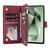 Samsung Galaxy S25 FE 5G Multifunctional Frosted Zipper Wallet Leather Phone Case - Wine Red