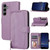 Samsung Galaxy S25 FE 5G Oil Skin Zipper Wallet Leather Phone Case - Purple