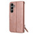 Samsung Galaxy S25 FE 5G Oil Skin Zipper Wallet Leather Phone Case - Rose Gold