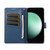 Samsung Galaxy S25 FE 5G PU Genuine Leather Texture Embossed Line Phone Case - Blue