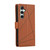Samsung Galaxy S25 FE 5G PU Genuine Leather Texture Embossed Line Phone Case - Brown