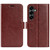 Samsung Galaxy S25 FE 5G R64 Texture Horizontal Flip Leather Phone Case - Brown