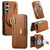 Samsung Galaxy S25 FE 5G Ring Zipper Wallet RFID Blocking MagSafe Leather Phone Case - Brown