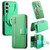 Samsung Galaxy S25 FE 5G Ring Zipper Wallet RFID Blocking MagSafe Leather Phone Case - Green