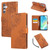 Samsung Galaxy S25 FE 5G Rose Flower Embossed 3-Card Slots Leather Phone Case - Brown