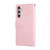 Samsung Galaxy S25 FE 5G Rose Flower Embossed 3-Card Slots Leather Phone Case - Pink